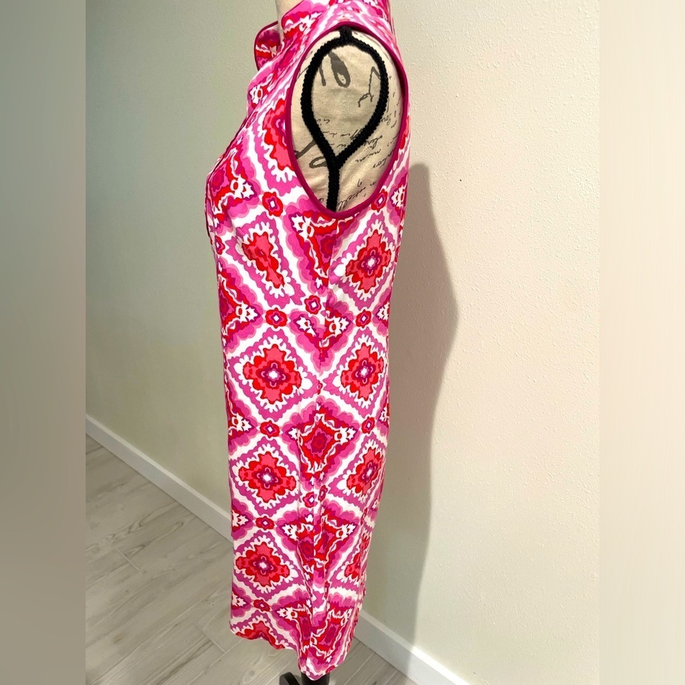 💎 Kensie Stretch Midi Dress pink & red size 8 EUC 🥰 - Picture 2 of 6